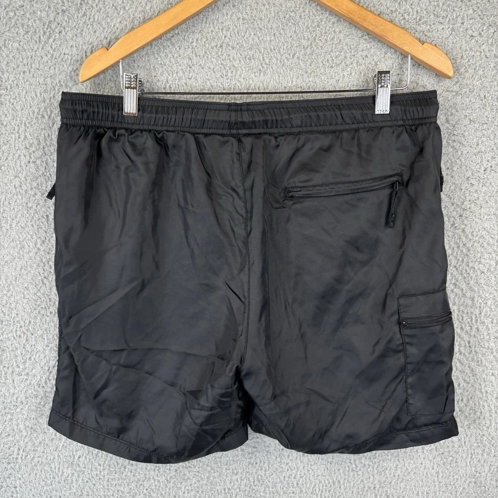 PacSun Formula One F1 Shorts Mens‎ Large Black Racing Zip Pockets Mesh Liner